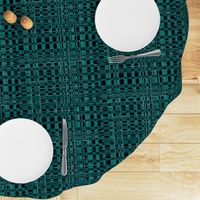 Digital Rattan Texture in Dark Teal Green Monochrome