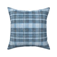 19-3AB Blue Gray Black Tartan Plaid  Grunge