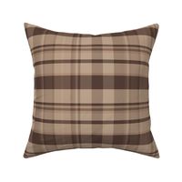 19-03X Dark Brown Tan Taupe Plaid Tartan