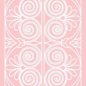 Shells and Swirls,  pink & Ivory