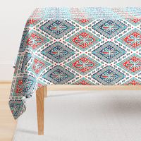 Skye - Boho Geometric Red & Plum Large Scale