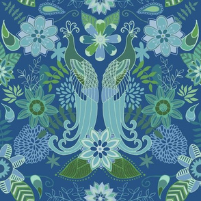 Peacock paradise-blue