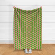 Green with Pink Dots Fabric