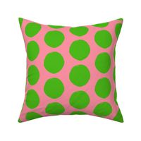 Green with Pink Dots Fabric