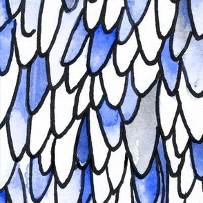 Feathers and Scales - Blue - Large