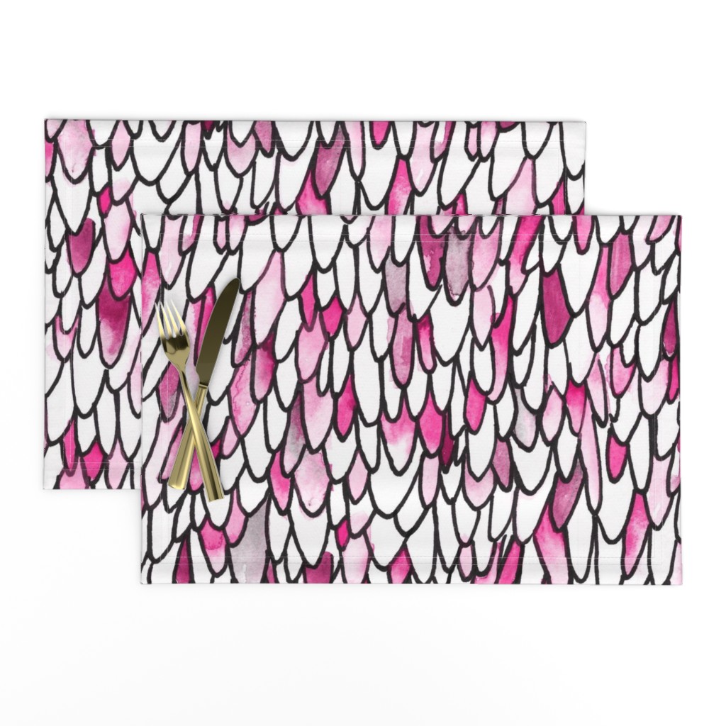 Feathers and Scales - Pink - Large