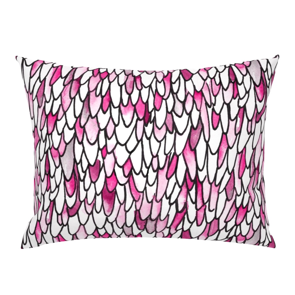 Feathers and Scales - Pink - Large