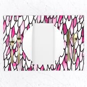 Feathers and Scales - Pink - Large