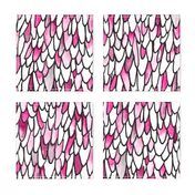 Feathers and Scales - Pink - Large