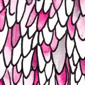 Feathers and Scales - Pink - Large