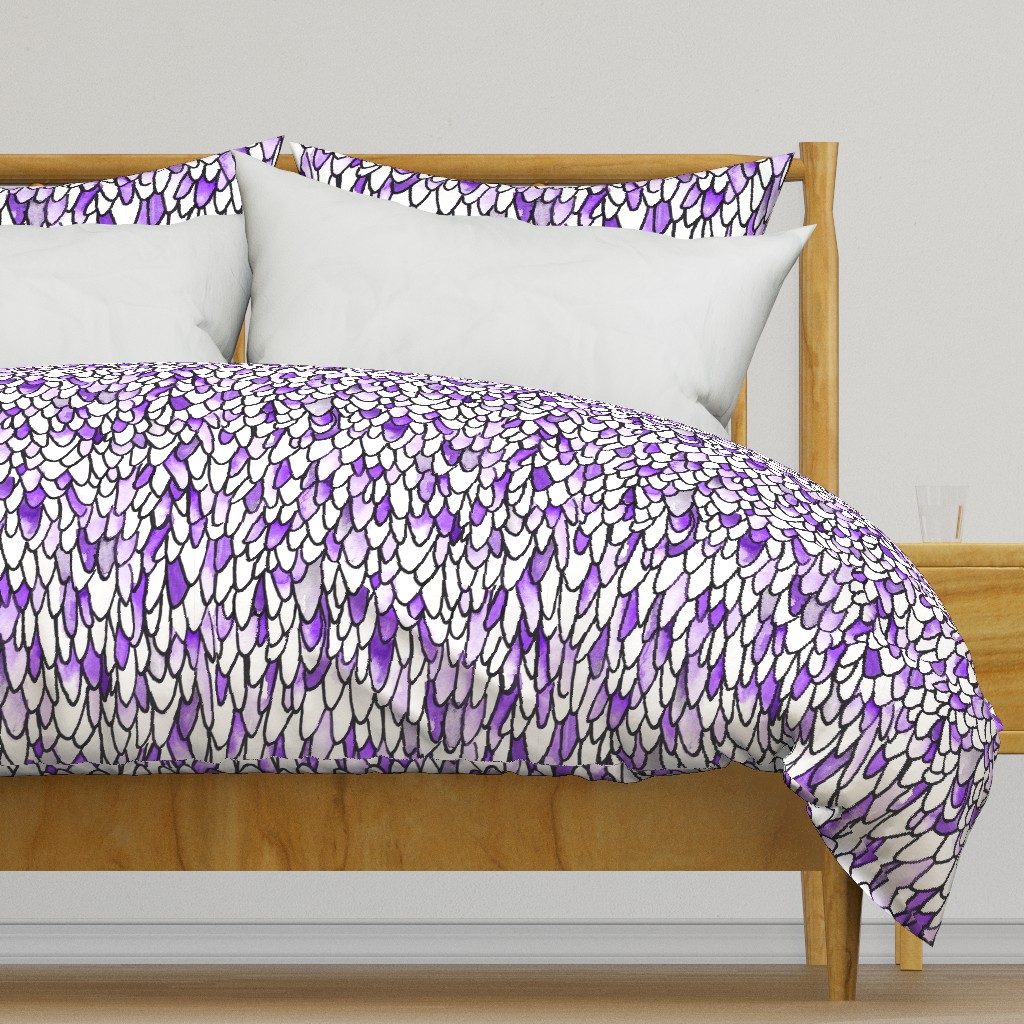 Feathers and Scales - Purple - Large