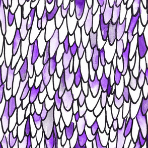 Feathers and Scales - Purple - Large