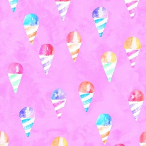 watercolor snow cones -  pink LAD19