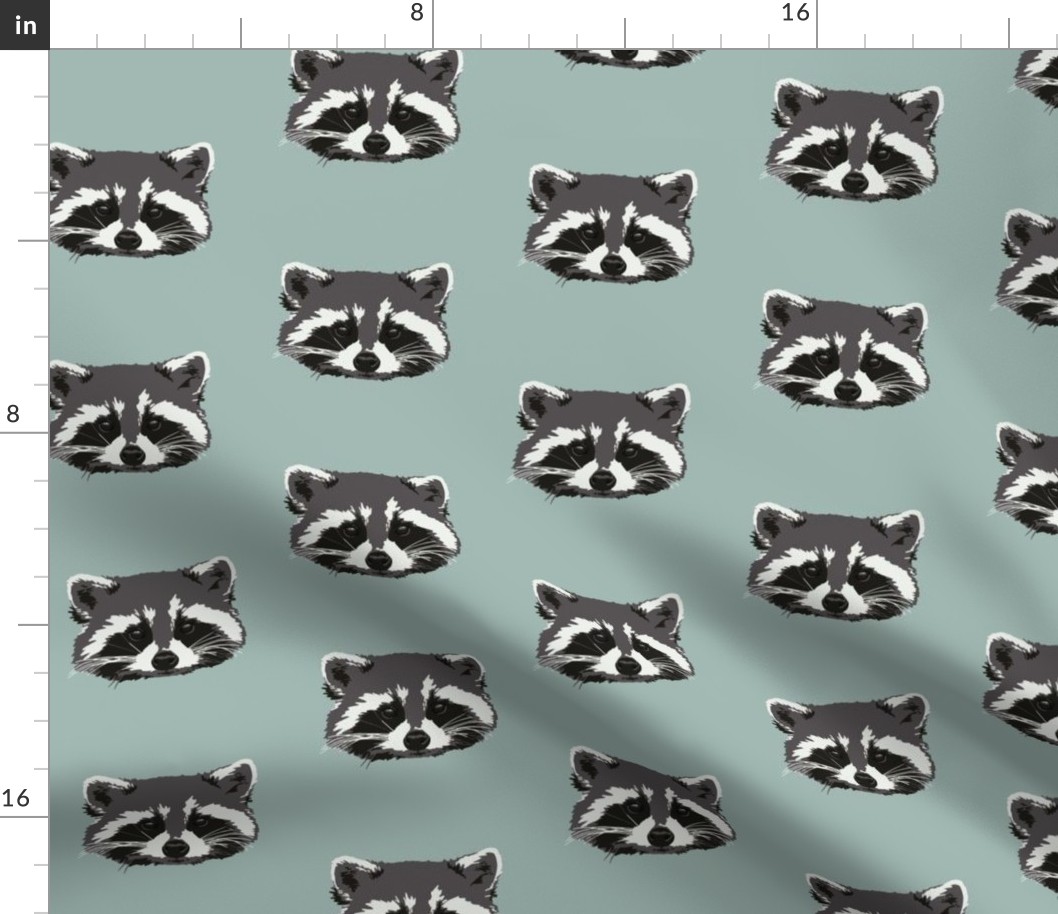 Randall the raccoon in robins egg blue - small