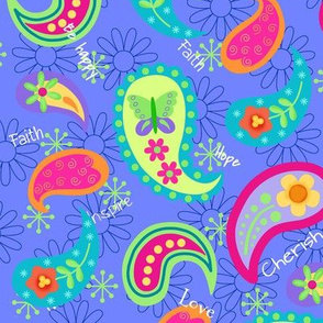 Paisley Periwinkle Large