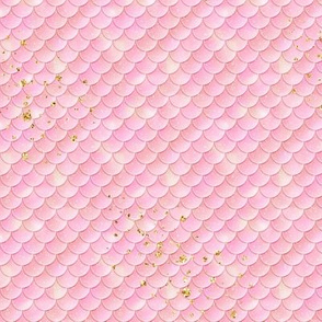 tiny size Pink Mermaid Scales gold glitter specks