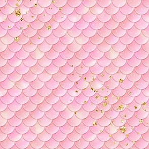 Pink Mermaid Scales gold speck glitter