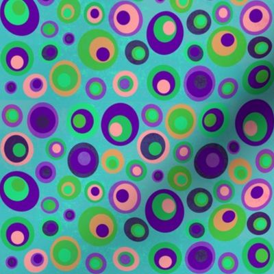 Bubbles - purple green aqua