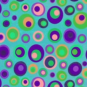 Bubbles - purple green aqua