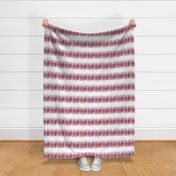 Vertical stacked stripes - textured red black pink on white 