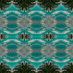 Palms on Turquoise 2 Med Pattern