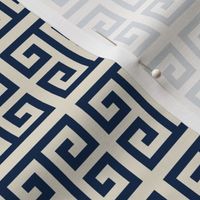 greek key navy and taupe 