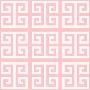 greek key pink & cream