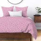 Hooked on minimal new trend abstract pattern hooks and curves summer pink JUMBO