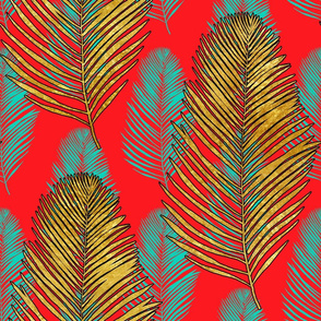 large palms - red
