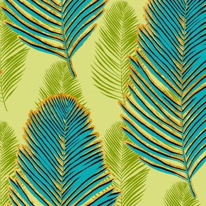 large palms - green
