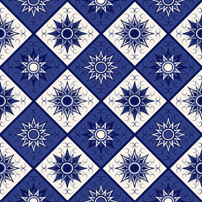 Sun Drenched Azul: 4in Cobalt Blue Sun Tiles