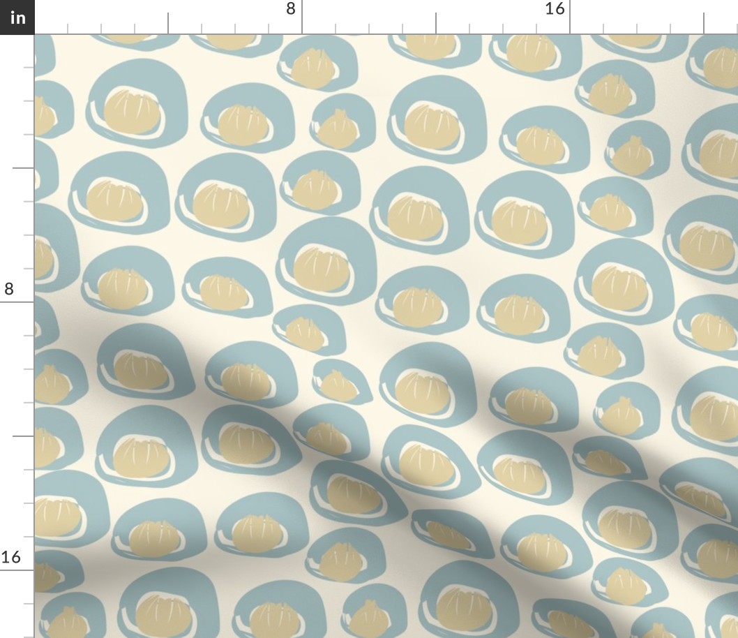 Teal Pale Ochre Pattern