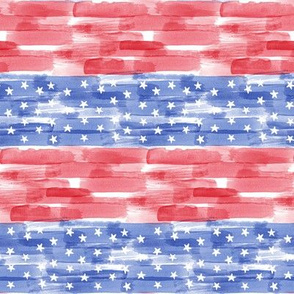 Stars and stripes - watercolor red and blue - LAD19
