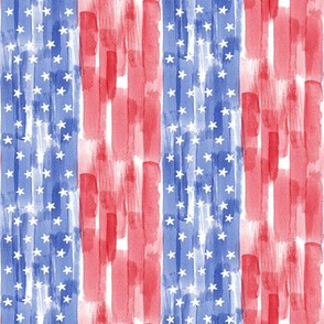 Stars and stripes - watercolor red and blue (90) - LAD19