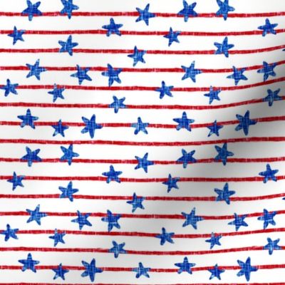 stars and stripes - red and blue textured  - LAD19