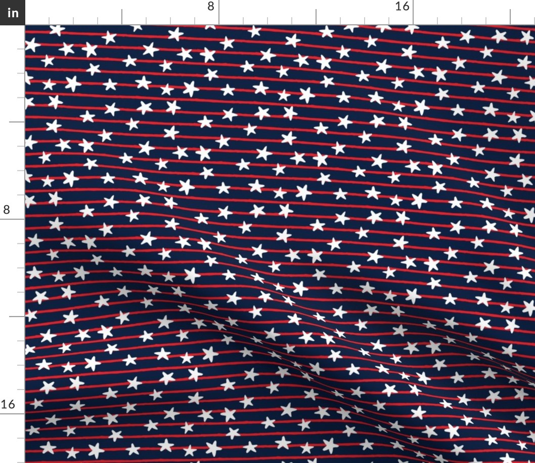 stars and stripes - red & white on blue - LAD19