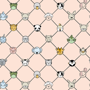 Animal Hall of Fame Grid Small (Soft Peach)