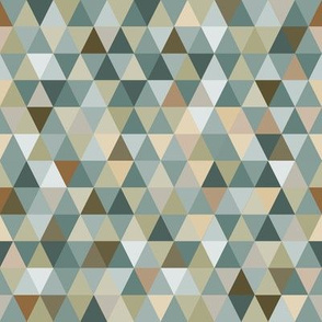 Retro Triangles in Blue Green Neutral