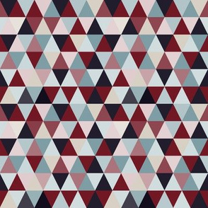Dark Blue Red and Beige Small Triangles 