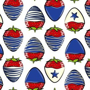 chocolate covered strawberries -  white - red white and blue LAD19