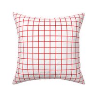 1 inch white with red grid