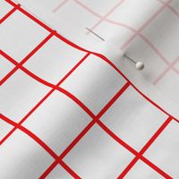 1 inch white with red grid