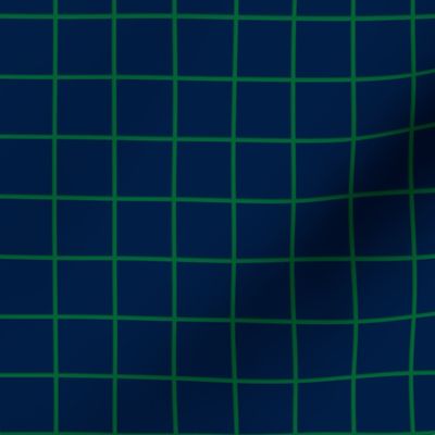 1 inch navy with green grid
