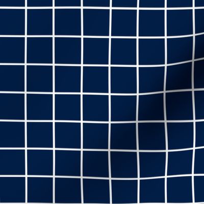 1 inch navy with white grid