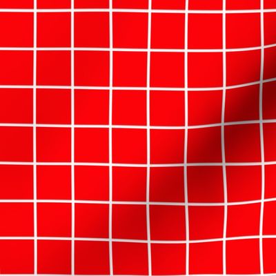 1 inch red with white grid
