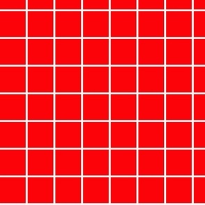 1 inch red with white grid