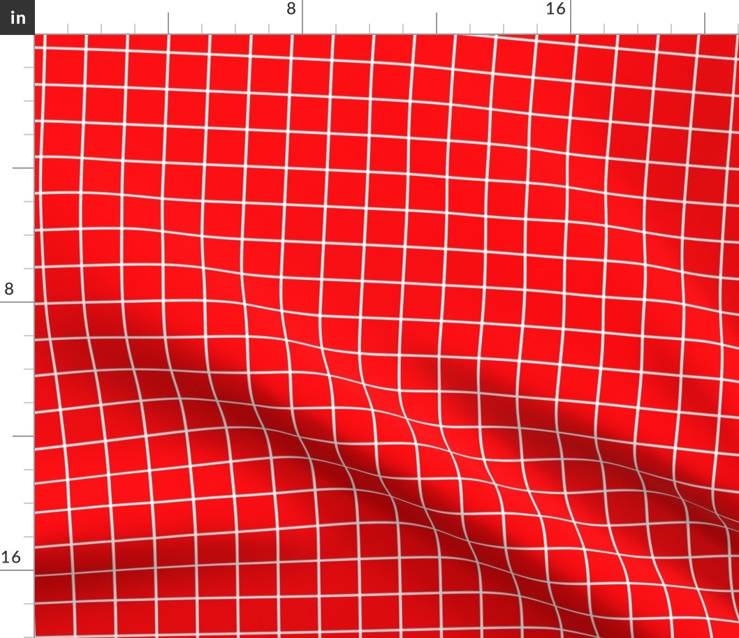 1 inch red with white grid