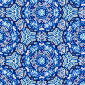 turkish rose iznik in painterly blues