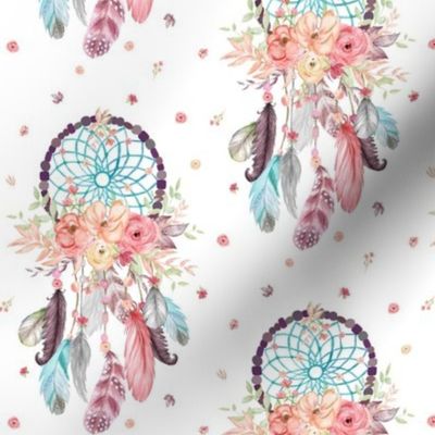 Dream Catchers w/ Feathers + Flowers, MEDIUM Scale