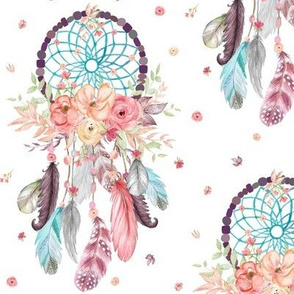 Dream Catchers w/ Feathers + Flowers, LARGE Scale